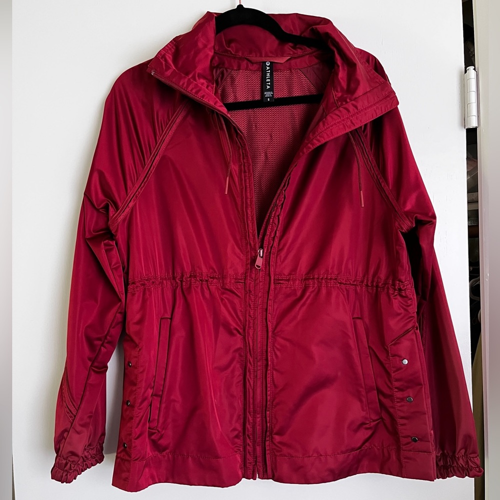 🦋 Athleta | Women’s Red Escape Jacket Size: Small (no hood) - Picture 3 of 10